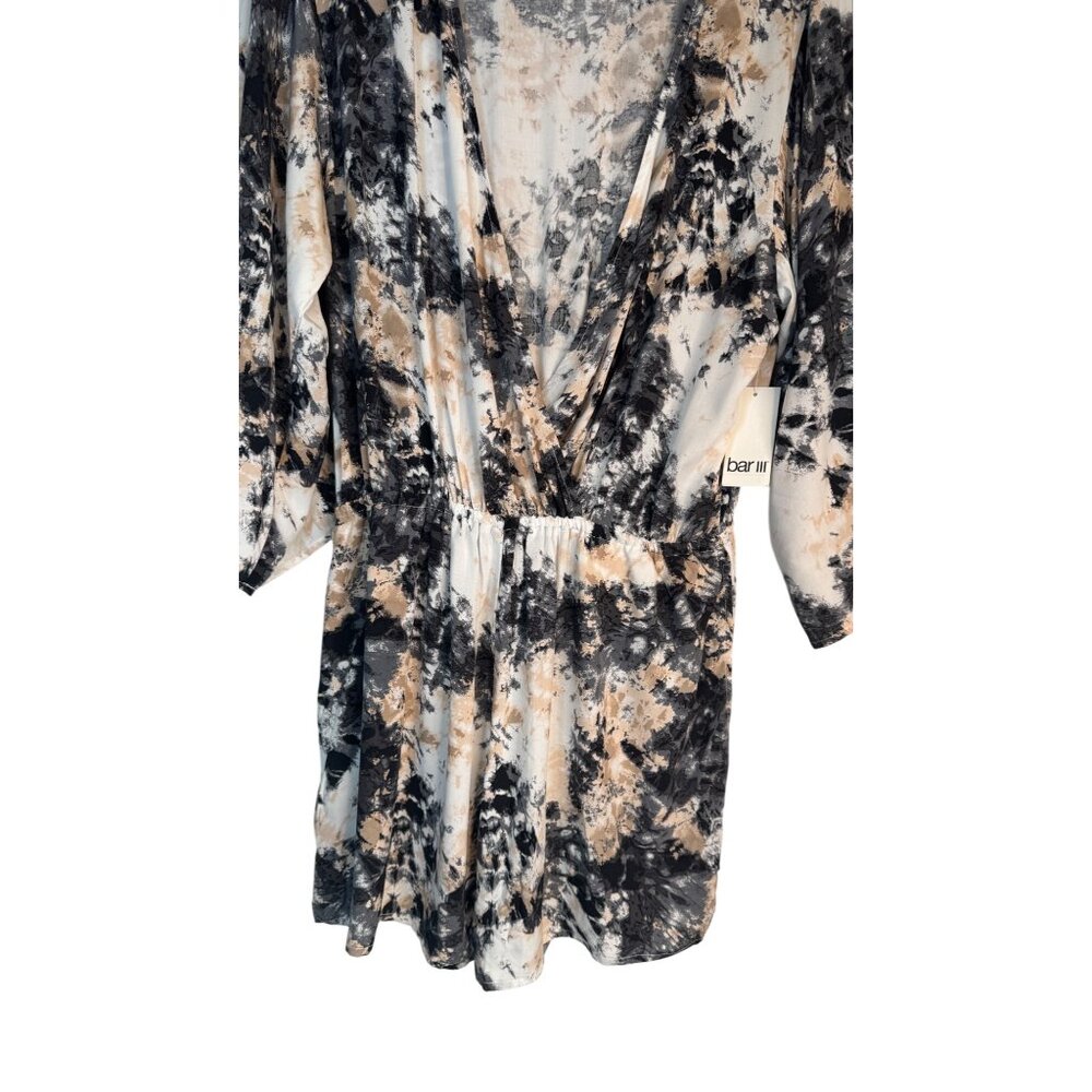 2/$30 NWT Bar III Medium Tie-Dye Print Romper V-Neckline & Elastic Waist - Picture 8 of 15